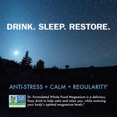 Close-up of label showing 350 mg magnesium per serving