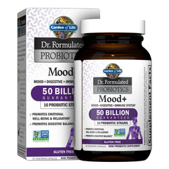 Bottle of Garden of Life Mood+ Probiotics with 60 veggie caps