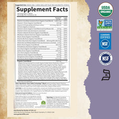 Vegan, gluten-free, kosher certification icons on bottle