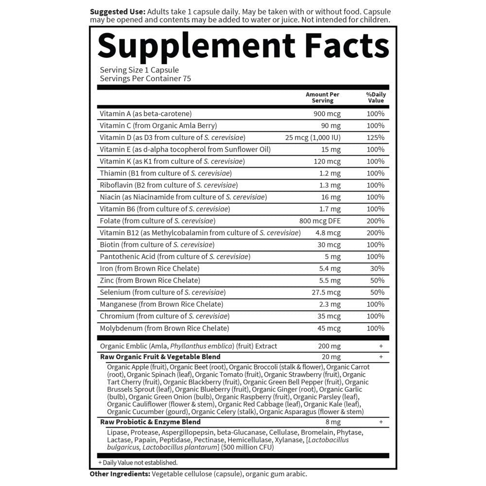 Packaging box for Garden of Life RAW ONE For Women