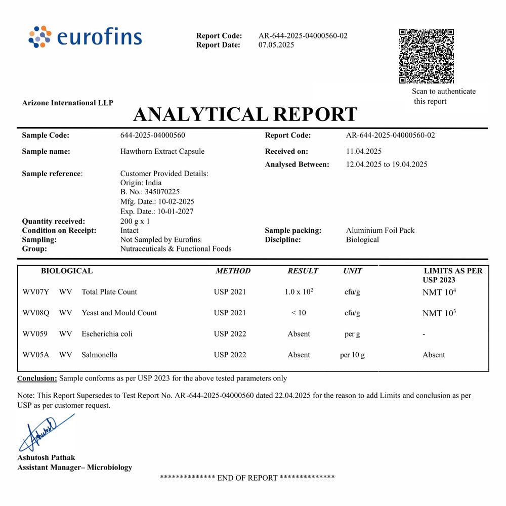 Garlic bulb extract combined with Hawthorn berry.