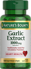 Nature’s Bounty Garlic Extract 1000 mg rapid release softgels front view