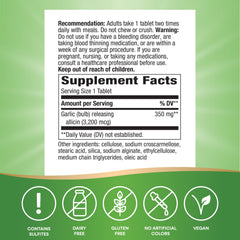 Close-up of Garlicin Cardio Premium 90-tablet bottle label