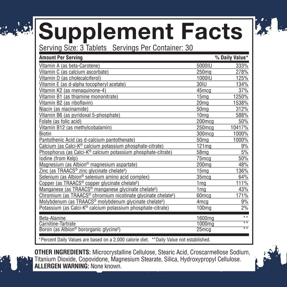 Gaspari Anavite bottle back with supplement facts