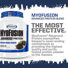 Gaspari Myofusion mixed shake in glass highlighting creamy texture and nutrition after workouts