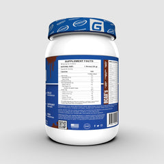 Multi-source protein blend with beef protein isolate and whey in bottle