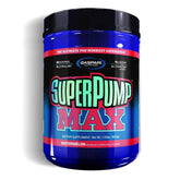 Gaspari SuperPump MAX watermelon tub label highlights a potent pre-workout for energized training