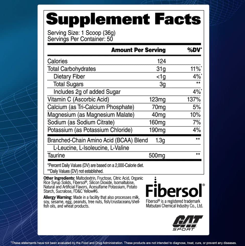 Back panel with nutrition facts for Carbotein grape flavor, 50 servings