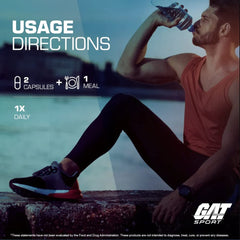 Nutrition facts panel for GAT SPORT Men's Multi + Test