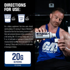 GAT SPORT Nitraflex electrolyte hydration scene conveys sustained fluids for intense workouts.