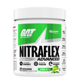 GAT SPORT Nitraflex green apple bottle for a powerful pre-workout boost.