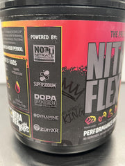 GAT SPORT Nitraflex KAOS Berry Lemonade tub in gym bag