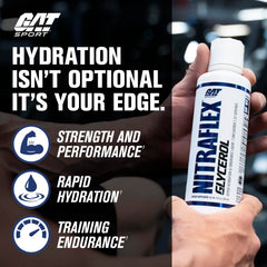 GAT SPORT Nitraflex measuring scoop demonstrates precise dosing for consistent hydration.