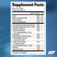 Nutrition facts panel of Testrol Original