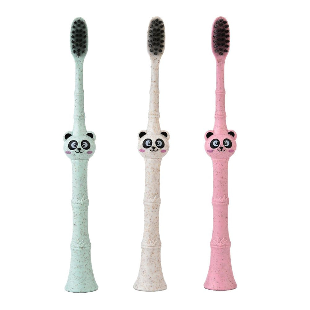 Gatuida Panda Toothbrush for Kids - front view with soft bristles