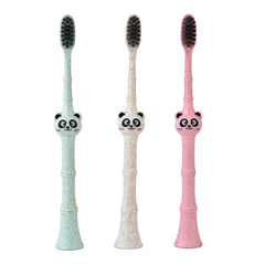 Gatuida Panda Toothbrush for Kids - front view with soft bristles
