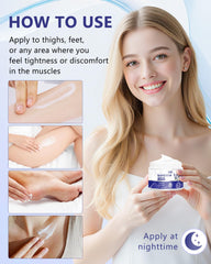 Texture close-up showing fast-absorbing non-greasy cream