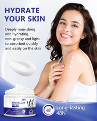 Lavender essential oil beside GBN Magnesium Cream for Sleep