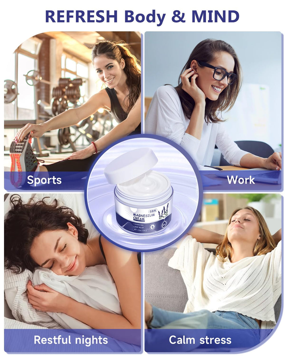 Nighttime relaxation scene with lavender and product