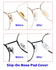 Soft eyeglass repair kit nose piece pads - white, M size