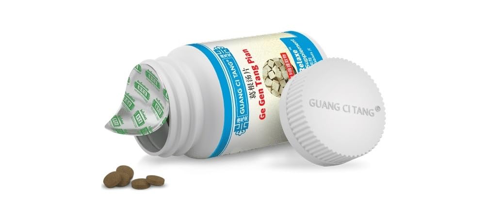 Herbal supplement Ge Gen Tang Pian Kudzu Relaxe – 200 tablets label