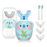 Geacker Kids U-Shaped Electric Toothbrush in Koala Cyan - front view