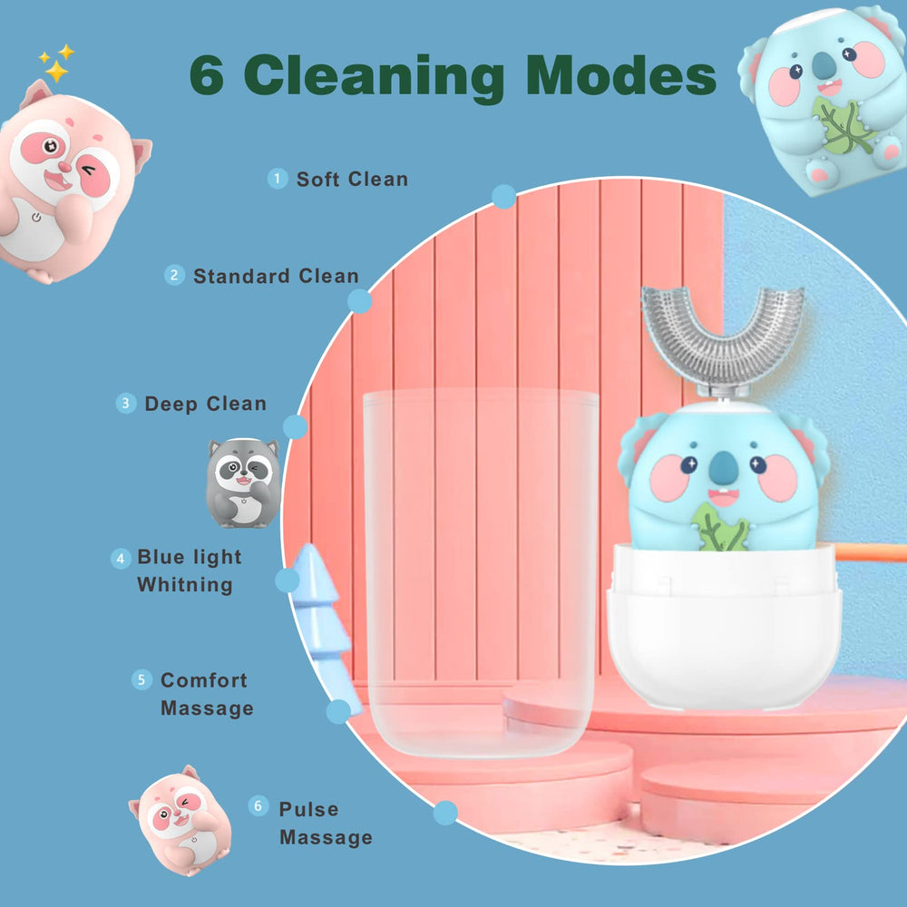 Geacker Koala Cyan toothbrush IPX7 waterproof and USB charging