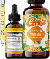 Geloyar L-Lysine Liquid Drops bottle and packaging (1200mg)