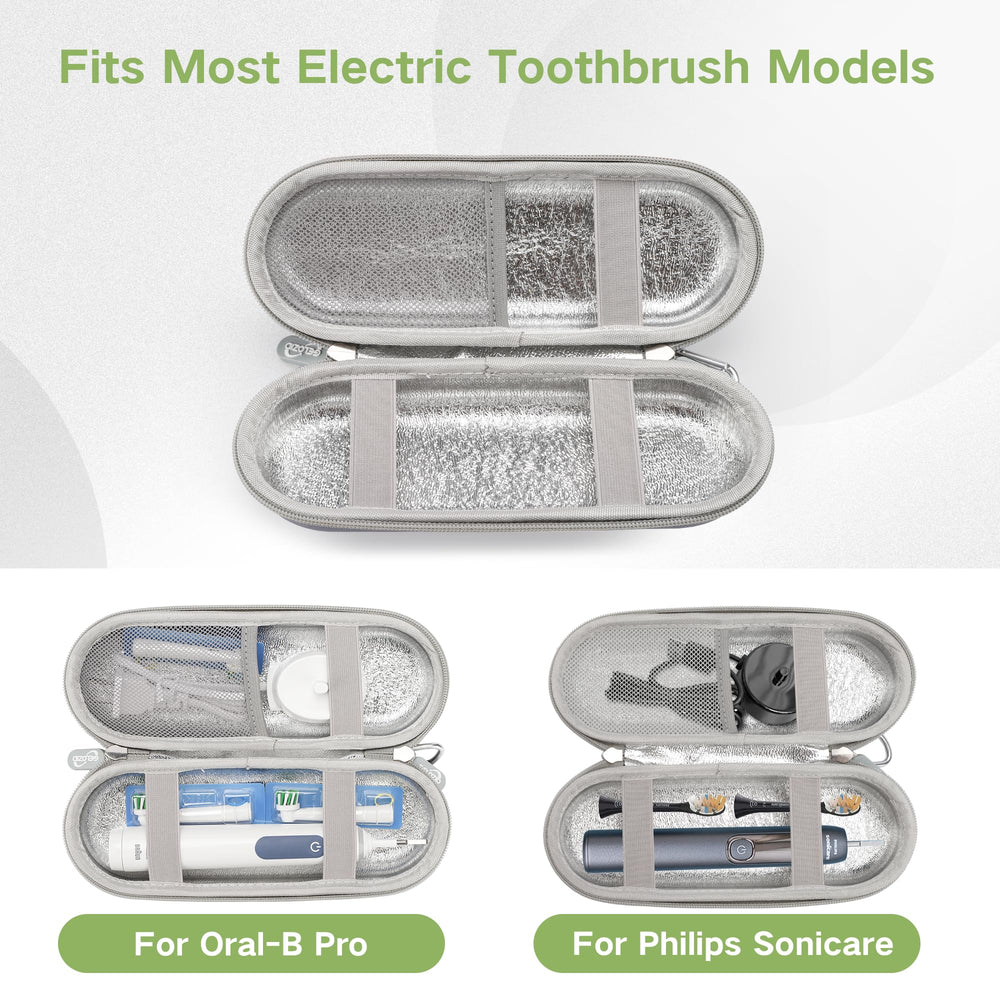 Mesh zipper pocket for brush heads and accessories