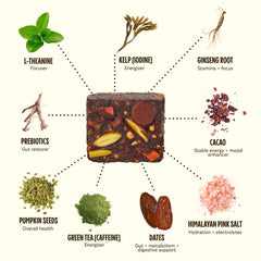 GEM Energy Bite kelp and prebiotics support metabolism and gut balance.