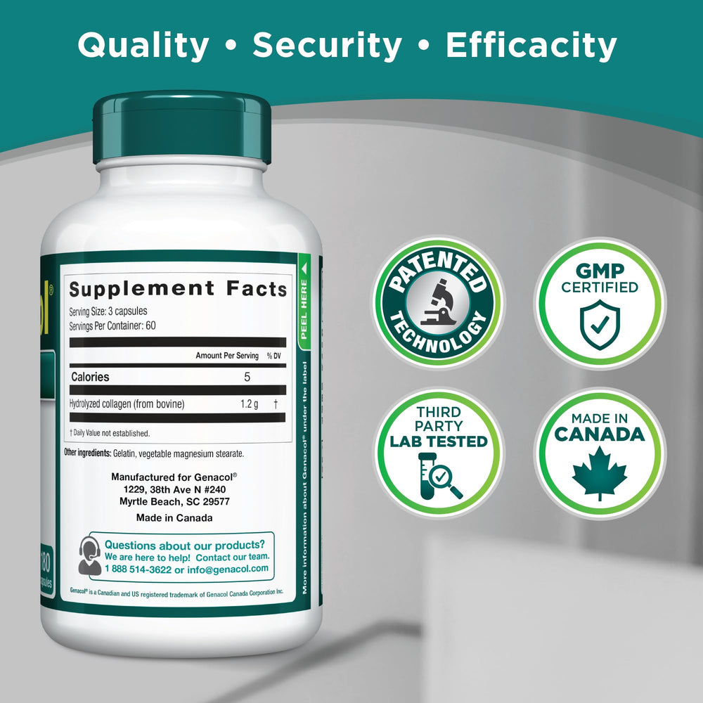 Genacol collagen pills with branding - hydrolyzed collagen