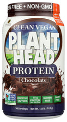 Genceutic Naturals Plant Head Protein Chocolate 1.8 lb jar front view