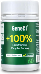 GeneIII Ergothioneine supplement bottle with 60 servings