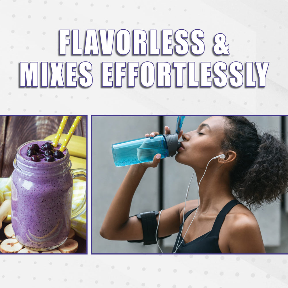 Close-up of GENEPRO GEN.3 unflavored collagen powder with scoop