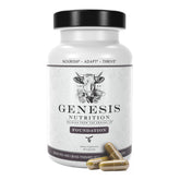 Hero shot of Genesis Nutrition grass-fed liver supplement with Reishi and Cordyceps