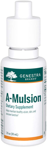Genestra A-Mulsion Vitamin A Liquid bottle front with citrus flavor