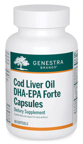 Genestra Cod Liver Oil DHA-EPA Forte capsules bottle with 60 softgels