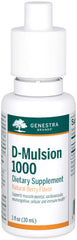Genestra D-Mulsion 1000 liquid vitamin D drops with natural berry flavor, 1 oz bottle