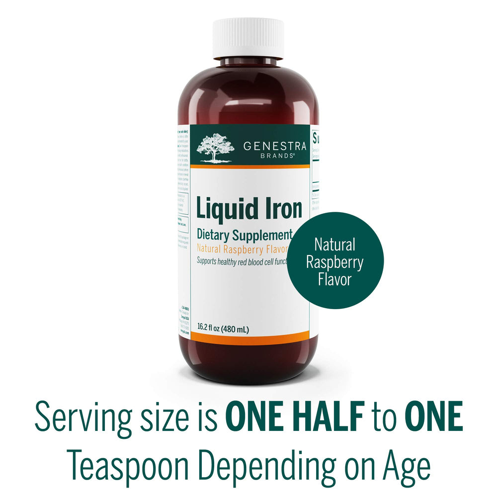 Natural raspberry flavor artwork for Genestra Liquid Iron
