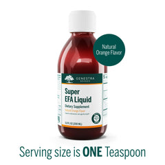 Genestra Super EFA Liquid dosing spoon demonstrates easy serving for daily use.