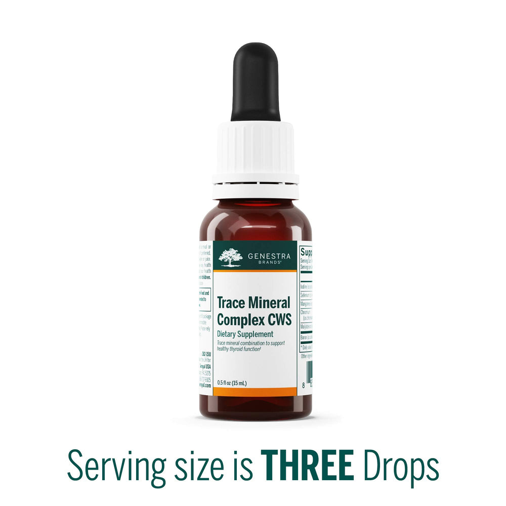 Front view of Genestra Trace Mineral Complex CWS 0.5 fl oz bottle