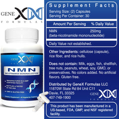 NMN bottle label showing 99% purity and COA availability
