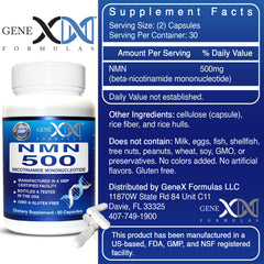Genex Formulas NMN 500mg label