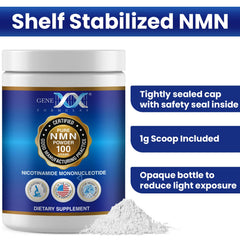 Nutrition facts panel for Genex NMN powder 100 g