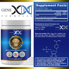 Genex NMN powder bottle side view