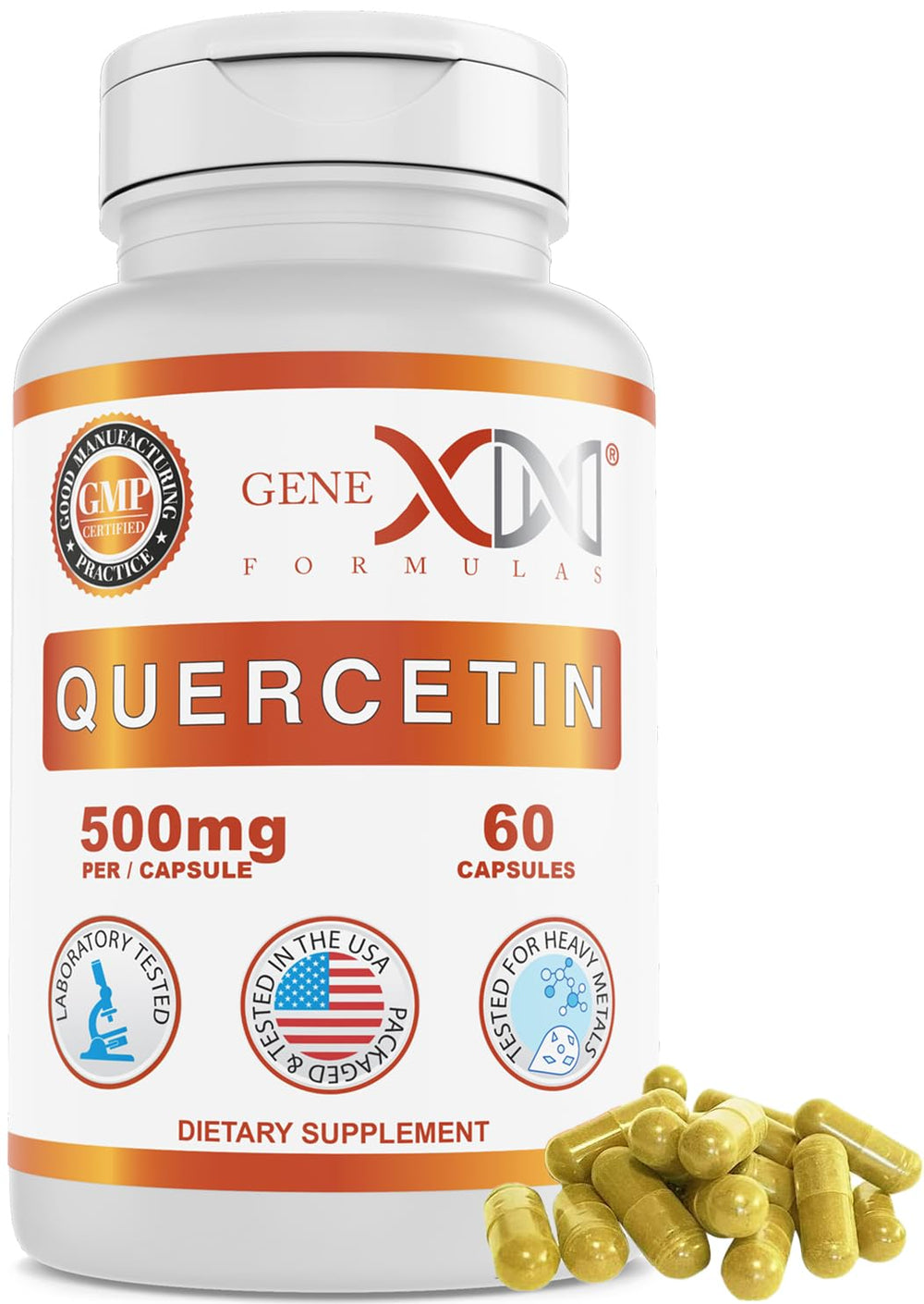 Genex Quercetin 500mg bottle with 60 capsules