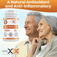 Genex Quercetin 500mg bottle with GMP/NSF USA badge