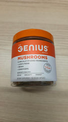 Genius Mushrooms bottle with care instructions supports safe daily supplementation.