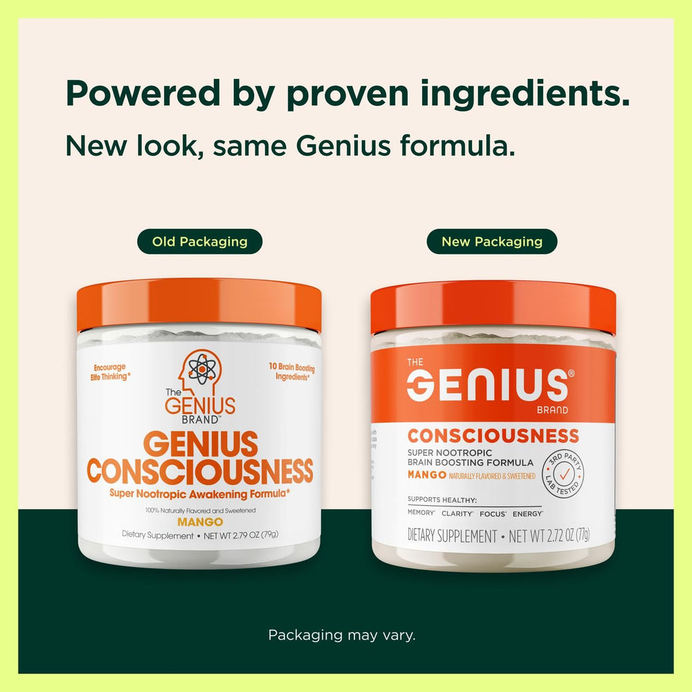 Close-up of Genius Consciousness Mango powder texture