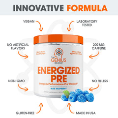 Genius Energized clean-label visual without artificial sweeteners or dyes.